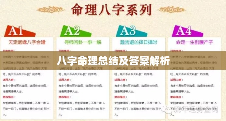 八字命理及答案解析