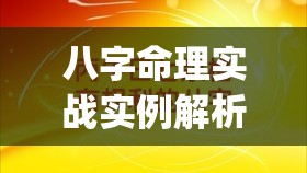 八字命理实战实例解析(八字命理实战实例解析大全)