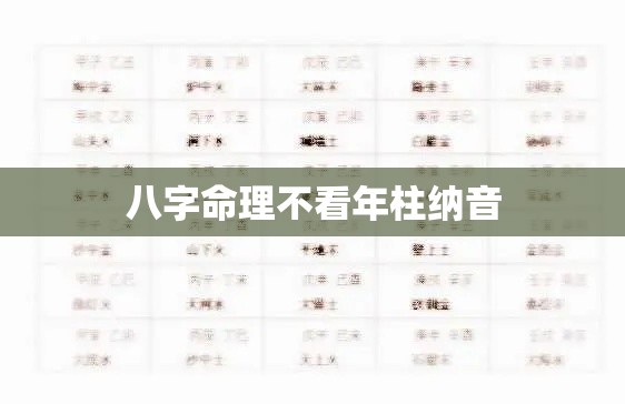八字命理不看年柱纳音
