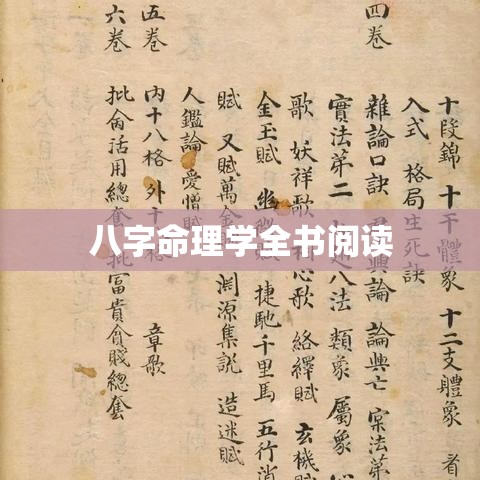 八字命理学全书阅读