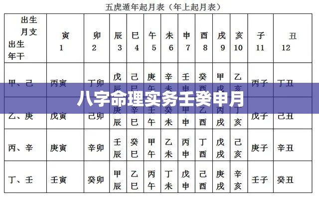 八字命理实务壬癸申月