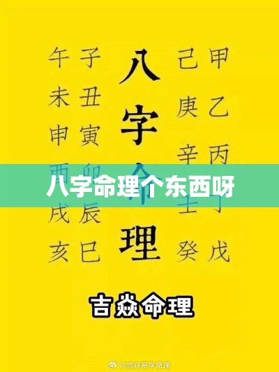 八字命理个东西呀