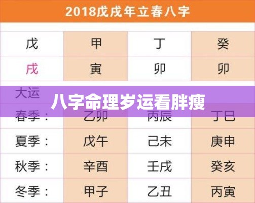 八字命理岁运看胖瘦