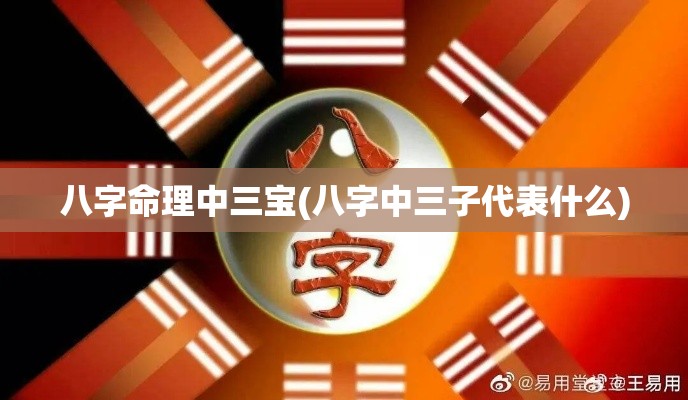 八字命理中三宝(八字中三子代表什么)