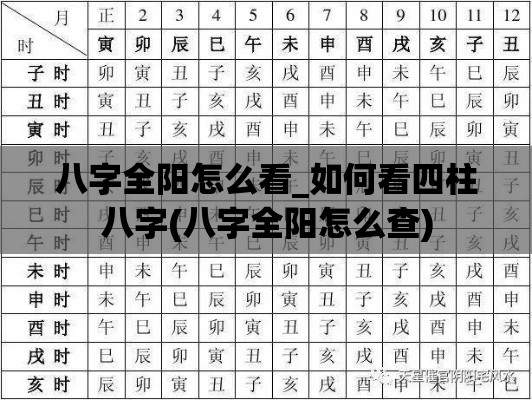 八字全阳怎么看_如何看四柱八字(八字全阳怎么查)