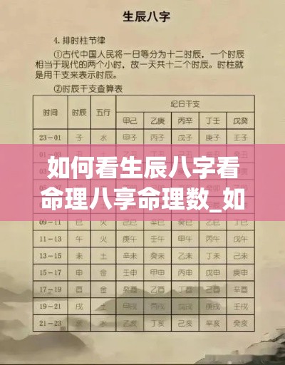 如何看生辰八字看命理八享命理数_如何看生辰八字看命理八享命理数