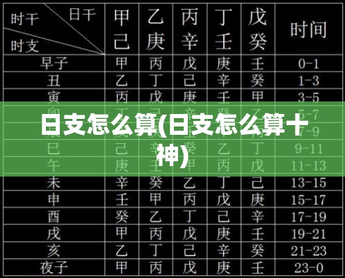 日支怎么算(日支怎么算十神)