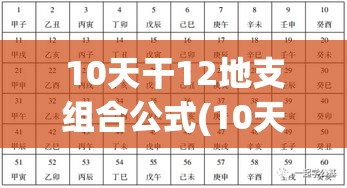 10天干12地支组合公式(10天干12地支算法)