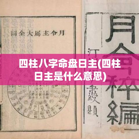 四柱八字命盘日主(四柱日主是什么意思)