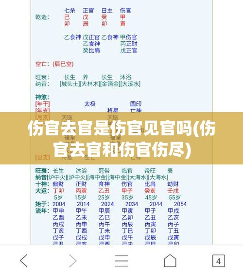 伤官去官是伤官见官吗(伤官去官和伤官伤尽)