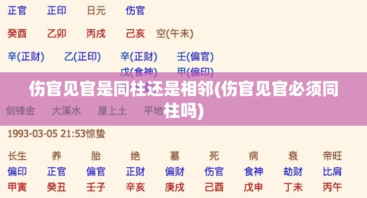 伤官见官是同柱还是相邻(伤官见官必须同柱吗)