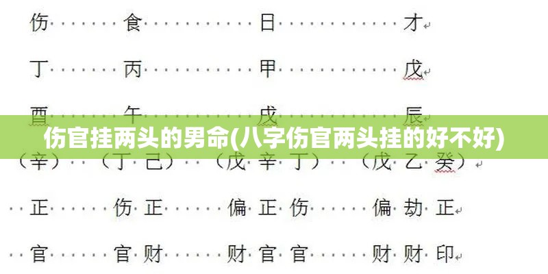 伤官挂两头的男命(八字伤官两头挂的好不好)