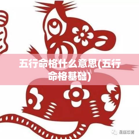 五行命格什么意思(五行命格基础)