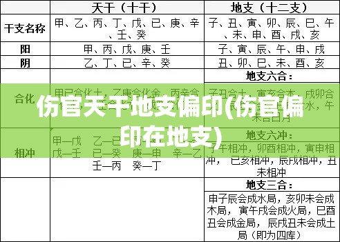 伤官天干地支偏印(伤官偏印在地支)