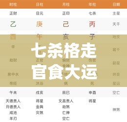 七杀格走官食大运(七杀格走食神大运有什么特征)
