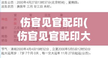伤官见官配印(伤官见官配印大人物)