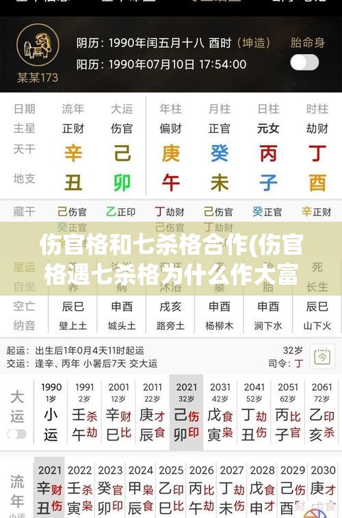 伤官格和七杀格合作(伤官格遇七杀格为什么作大富)