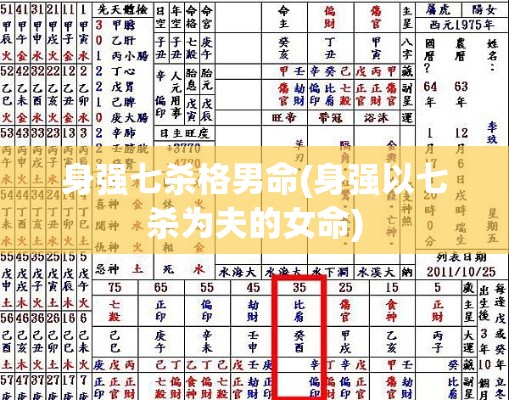 身强七杀格男命(身强以七杀为夫的女命)