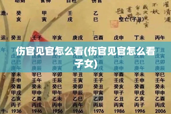 伤官见官怎么看(伤官见官怎么看子女)
