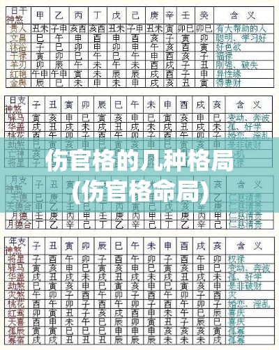 伤官格的几种格局(伤官格命局)