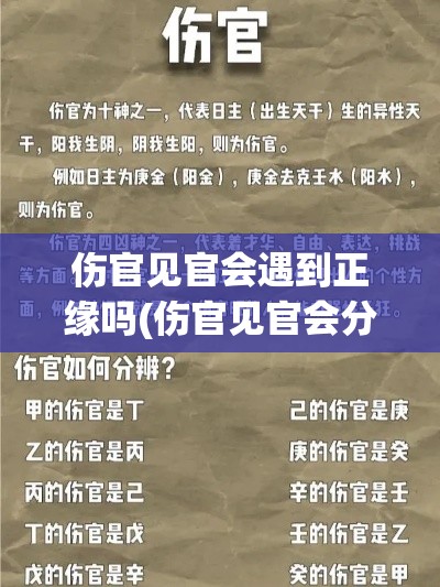 伤官见官会遇到正缘吗(伤官见官会分手吗)