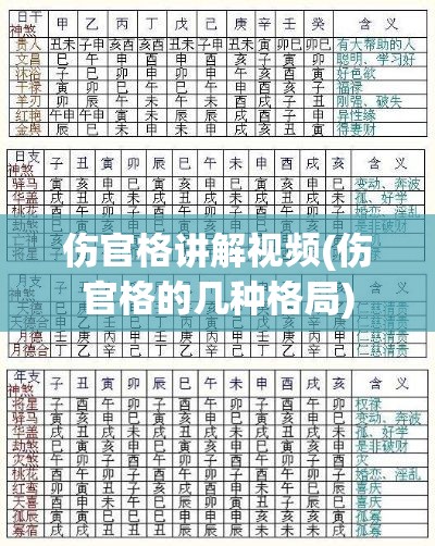 伤官格讲解视频(伤官格的几种格局)