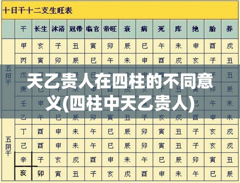 天乙贵人在四柱的不同意义(四柱中天乙贵人)