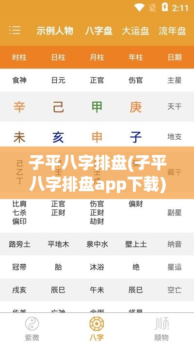 子平八字排盘(子平八字排盘app下载)