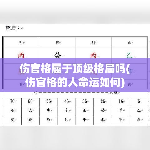 伤官格属于顶级格局吗(伤官格的人命运如何)