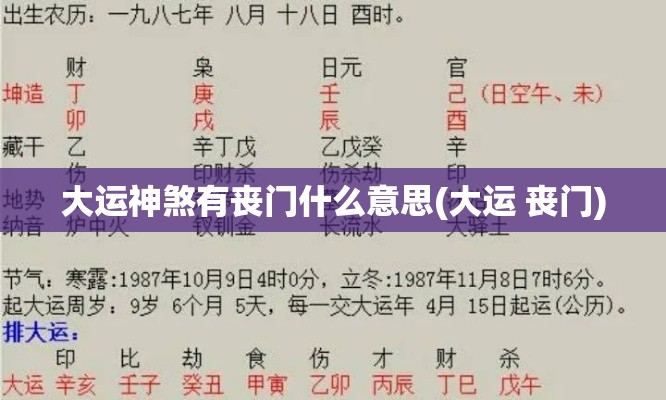 大运神煞有丧门什么意思(大运 丧门)