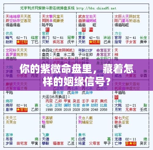 你的紫微命盘里，藏着怎样的姻缘信号？