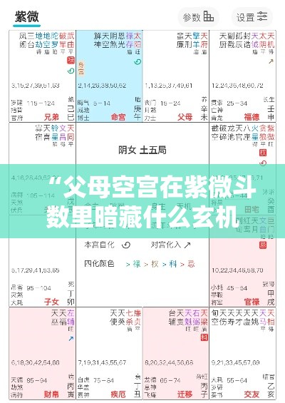 “父母空宫在紫微斗数里暗藏什么玄机？”