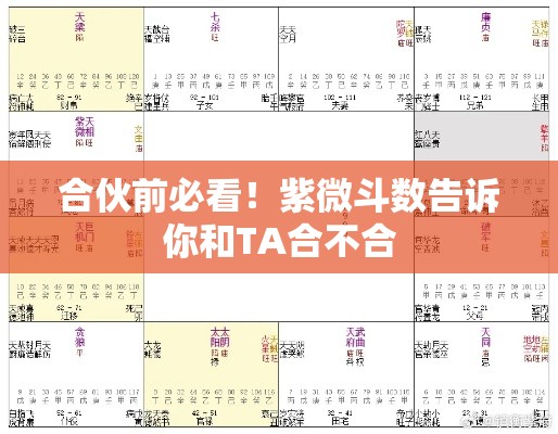 合伙前必看！紫微斗数告诉你和TA合不合