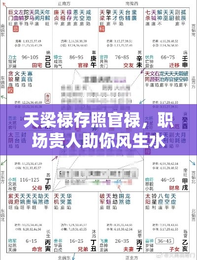 天梁禄存照官禄，职场贵人助你风生水起