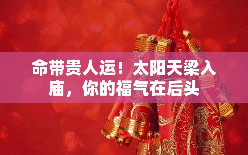 命带贵人运！太阳天梁入庙，你的福气在后头