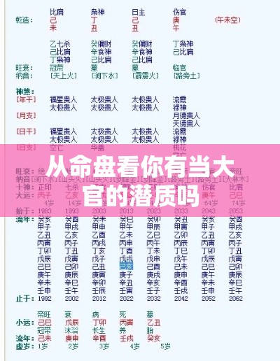 从命盘看你有当大官的潜质吗