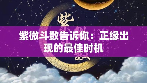 紫微斗数告诉你：正缘出现的最佳时机