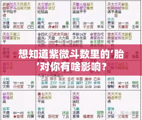 想知道紫微斗数里的‘胎’对你有啥影响？