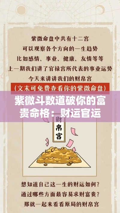 紫微斗数道破你的富贵命格：财运官运看这里！