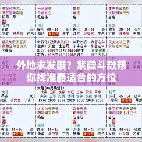 外地求发展？紫微斗数帮你找准最适合的方位