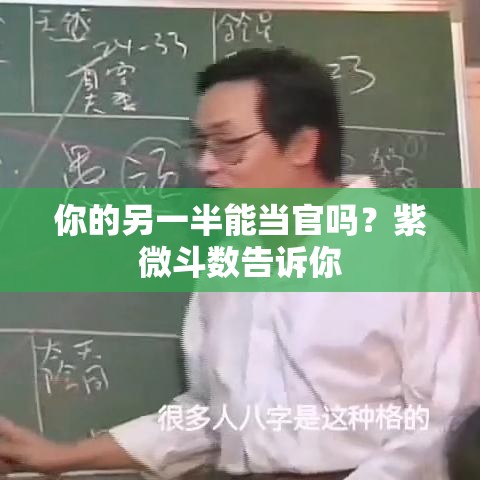 你的另一半能当官吗？紫微斗数告诉你