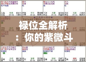 禄位全解析：你的紫微斗数富贵藏在哪？