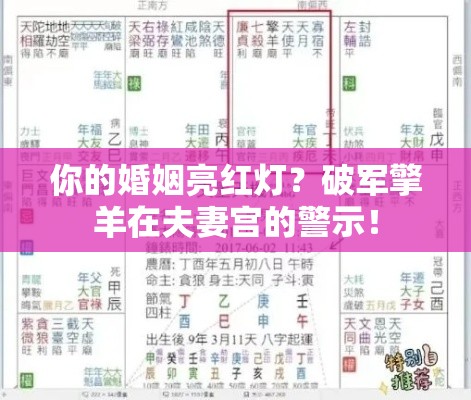 你的婚姻亮红灯？破军擎羊在夫妻宫的警示！