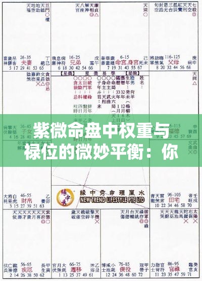 紫微命盘中权重与禄位的微妙均衡：你的命运能量藏在哪？