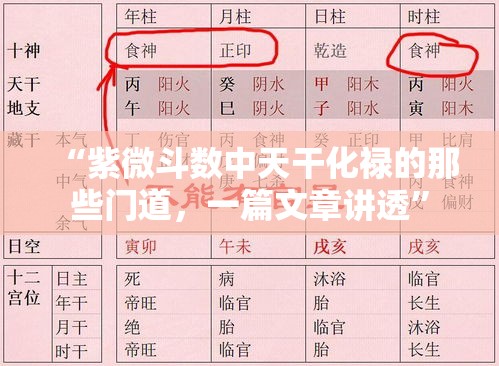“紫微斗数中天干化禄的那些门道，一篇文章讲透”