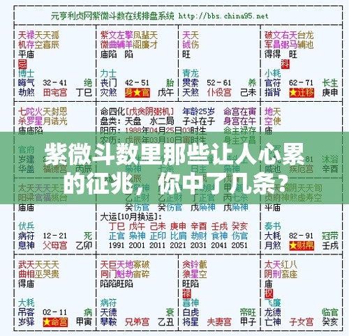 紫微斗数里那些让人心累的征兆，你中了几条？