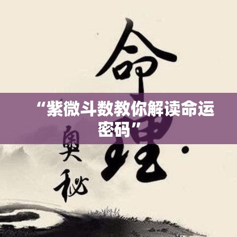 “紫微斗数教你解读命运密码”