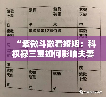 “紫微斗数看婚姻：科权禄三宝如何影响夫妻缘”