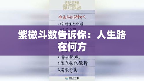 紫微斗数告诉你：人生路在何方
