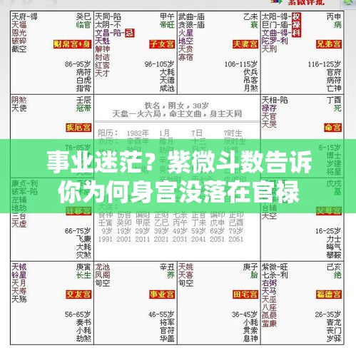事业迷茫？紫微斗数告诉你为何身宫没落在官禄